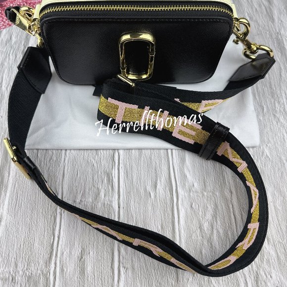 Marc Jacobs Black Shoulder Bag with Gold and Pink Accents - Picture 7 of 9